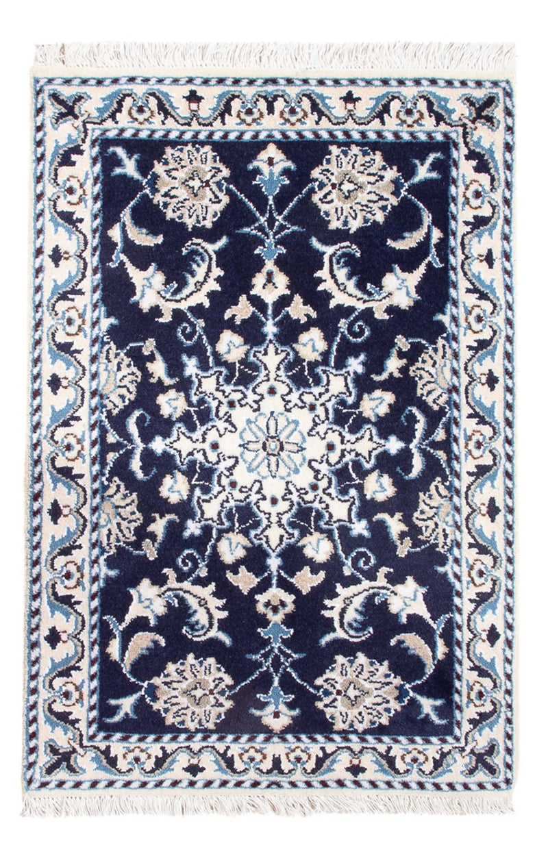 Tapis persan - Nain - Royal - 90 x 60 cm - bleu foncé