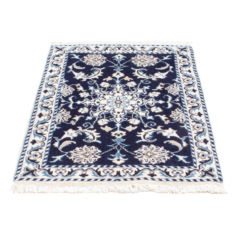 Tapis persan - Nain - Royal - 90 x 60 cm - bleu foncé