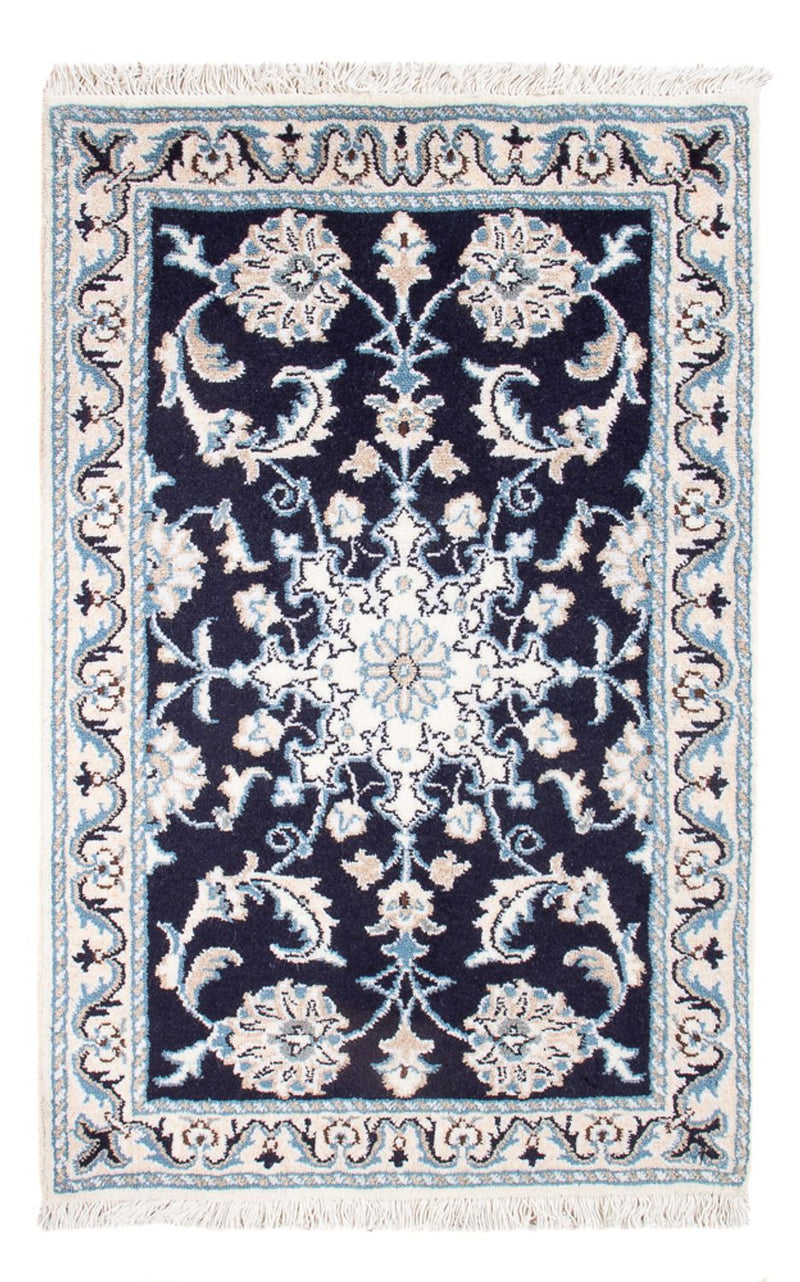 Tapis persan - Nain - Royal - 90 x 60 cm - bleu foncé