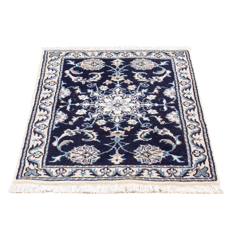 Tapis persan - Nain - Royal - 90 x 60 cm - bleu foncé