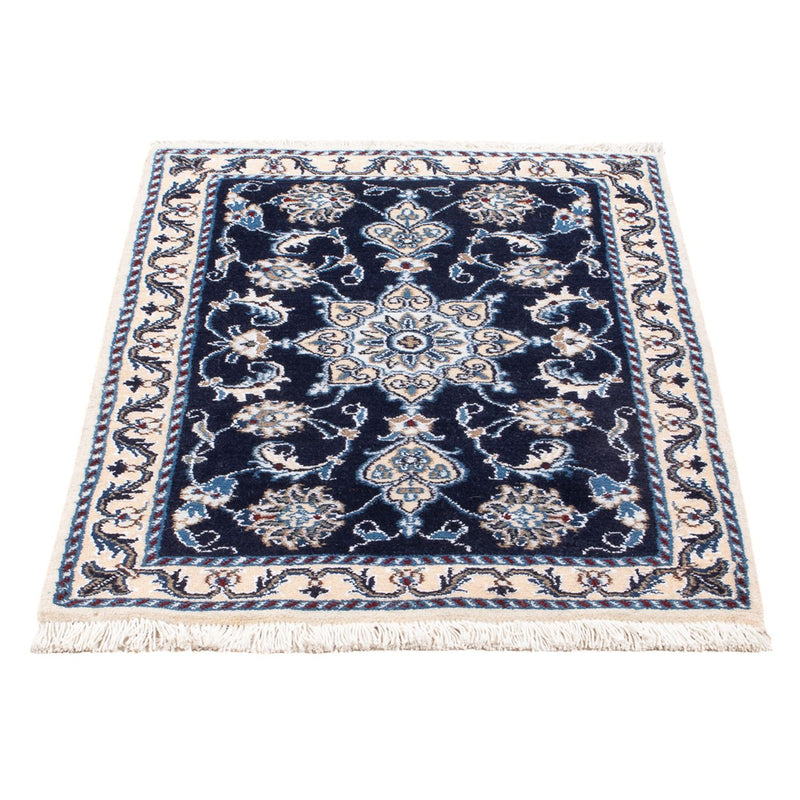 Tapis persan - Nain - Royal - 90 x 60 cm - bleu foncé