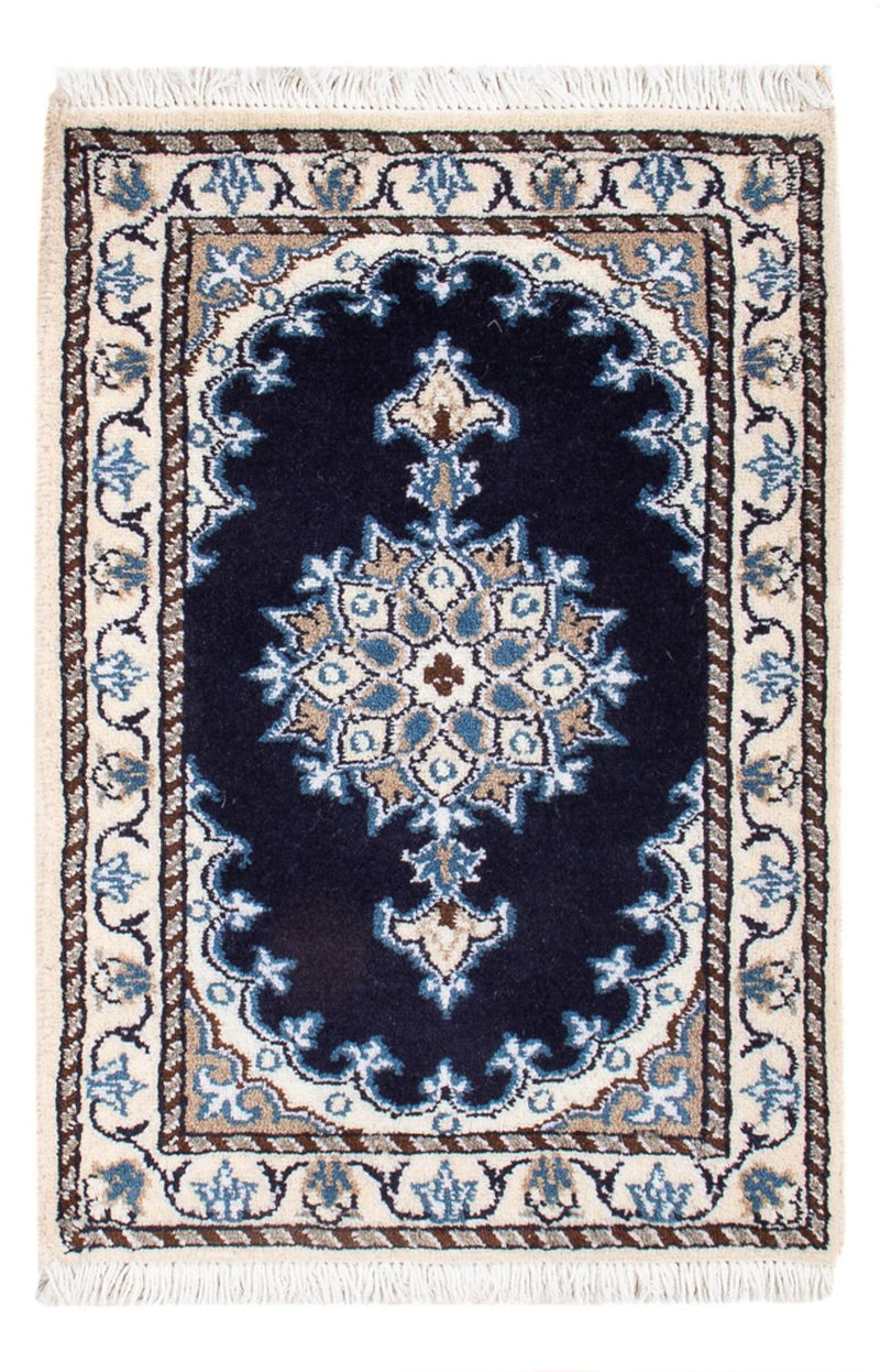 Tapis persan - Nain - Royal - 60 x 40 cm - bleu foncé