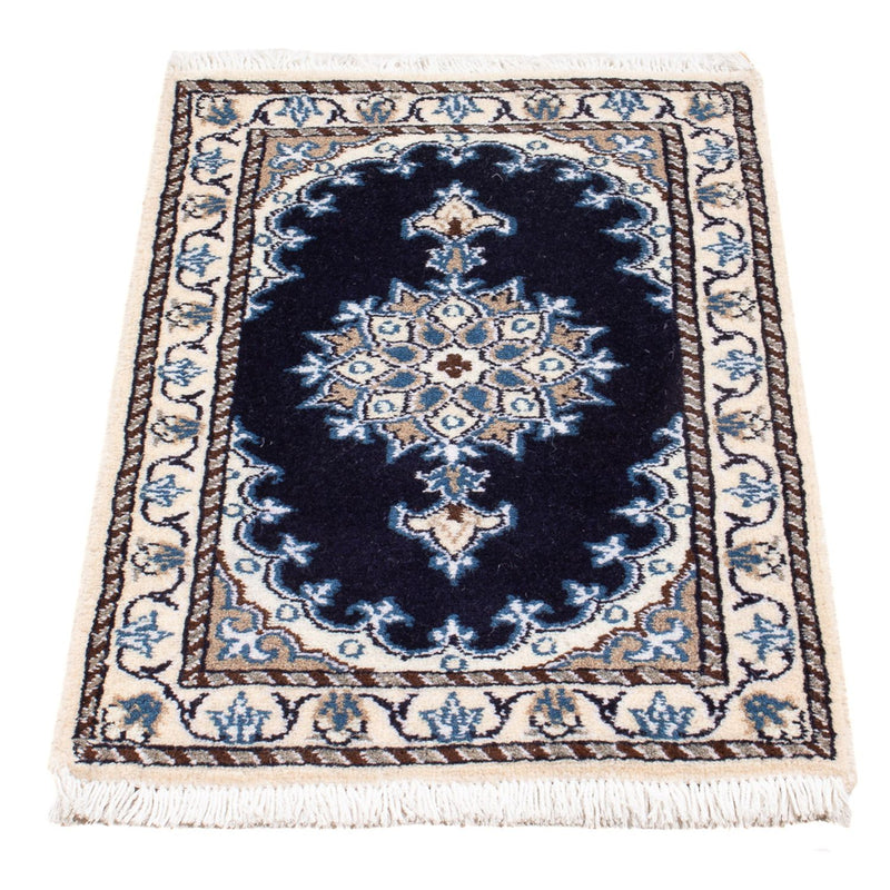Tapis persan - Nain - Royal - 60 x 40 cm - bleu foncé
