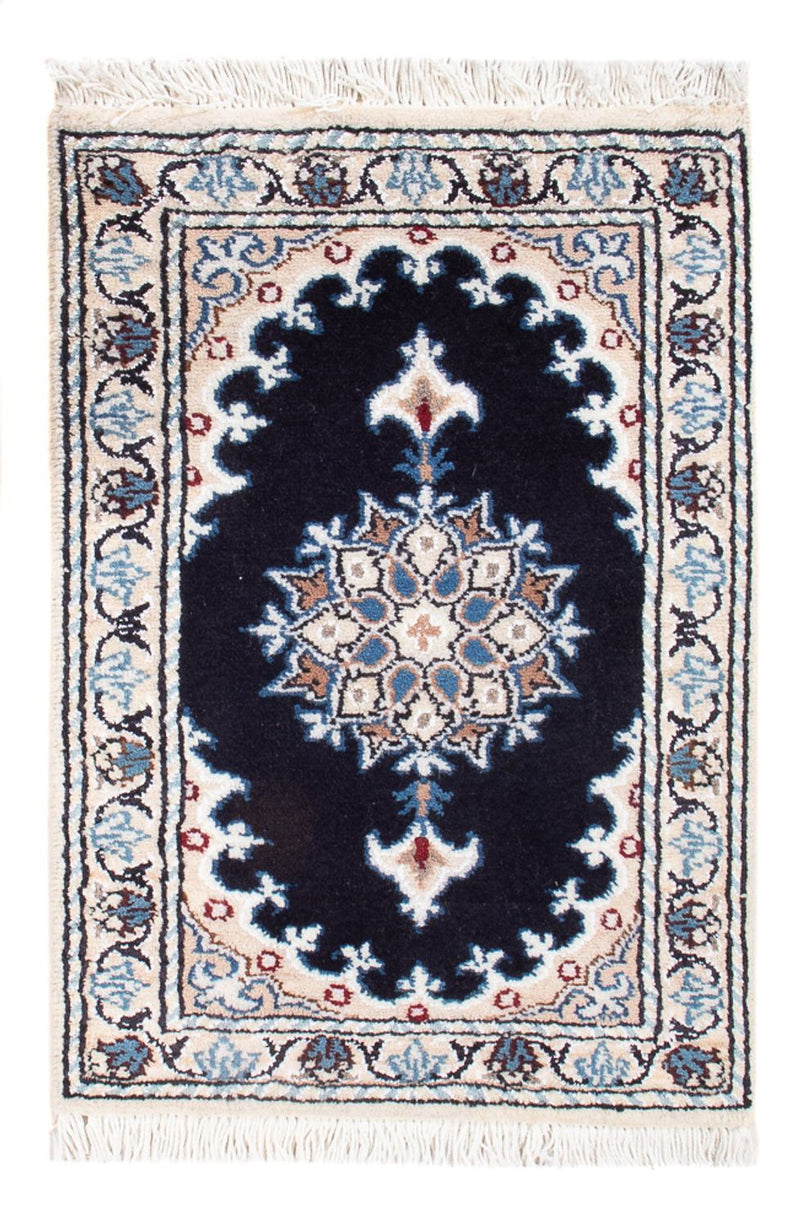 Tapis persan - Nain - Royal - 60 x 40 cm - bleu foncé