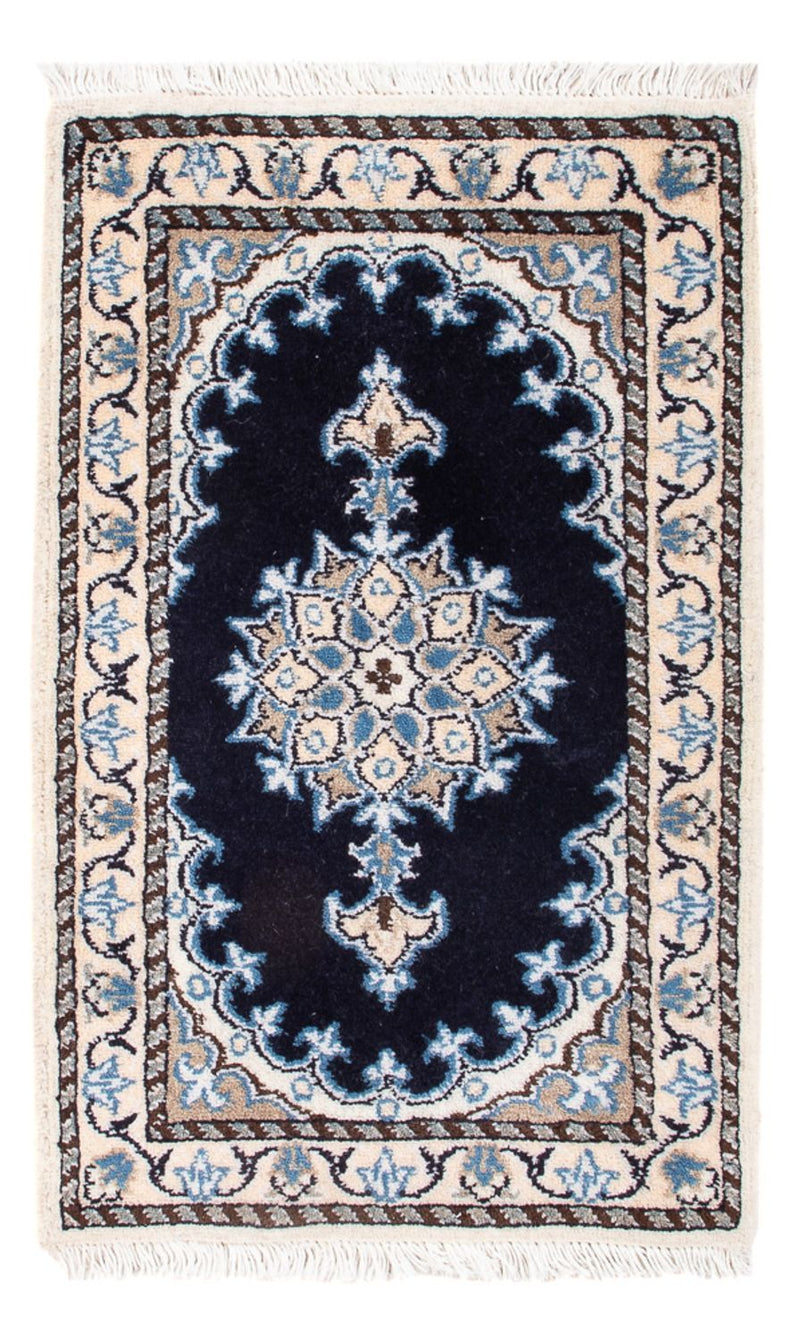 Tapis persan - Nain - Royal - 60 x 40 cm - bleu foncé