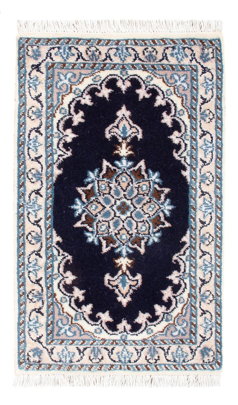 Tapis persan - Nain - Royal - 60 x 40 cm - bleu foncé