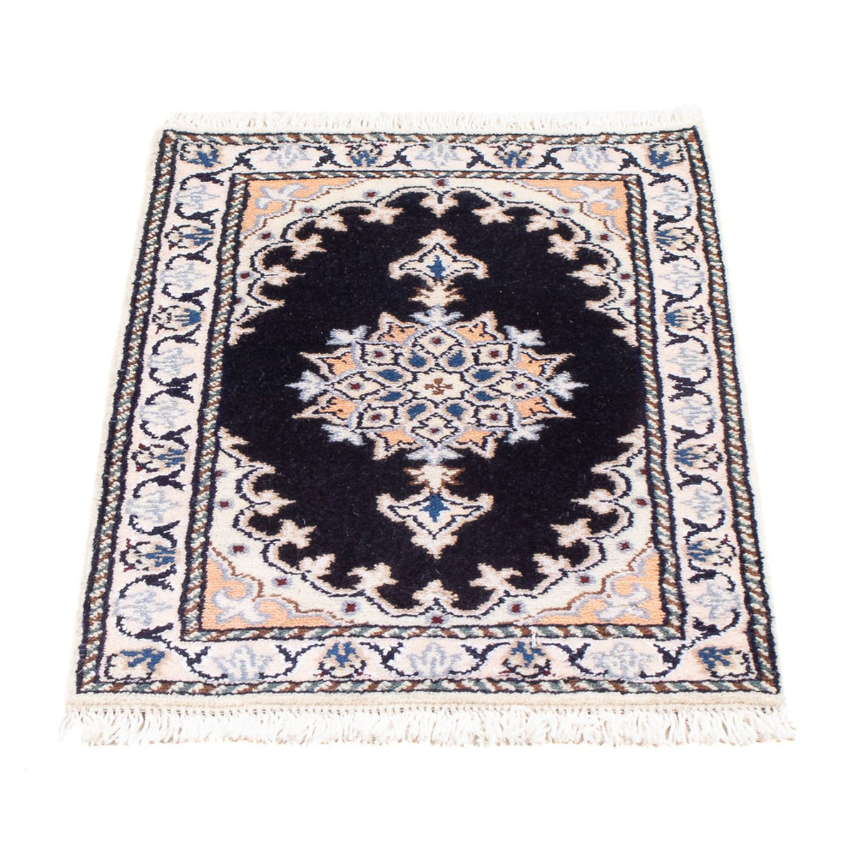 Tapis persan - Nain - Royal - 60 x 40 cm - bleu foncé