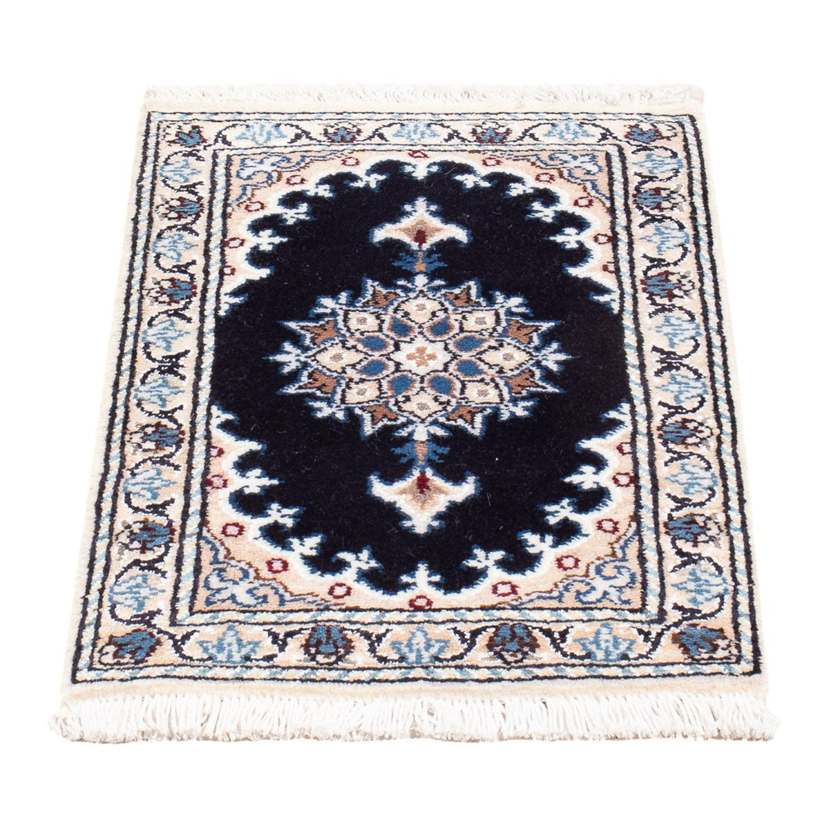 Tapis persan - Nain - Royal - 60 x 40 cm - bleu foncé
