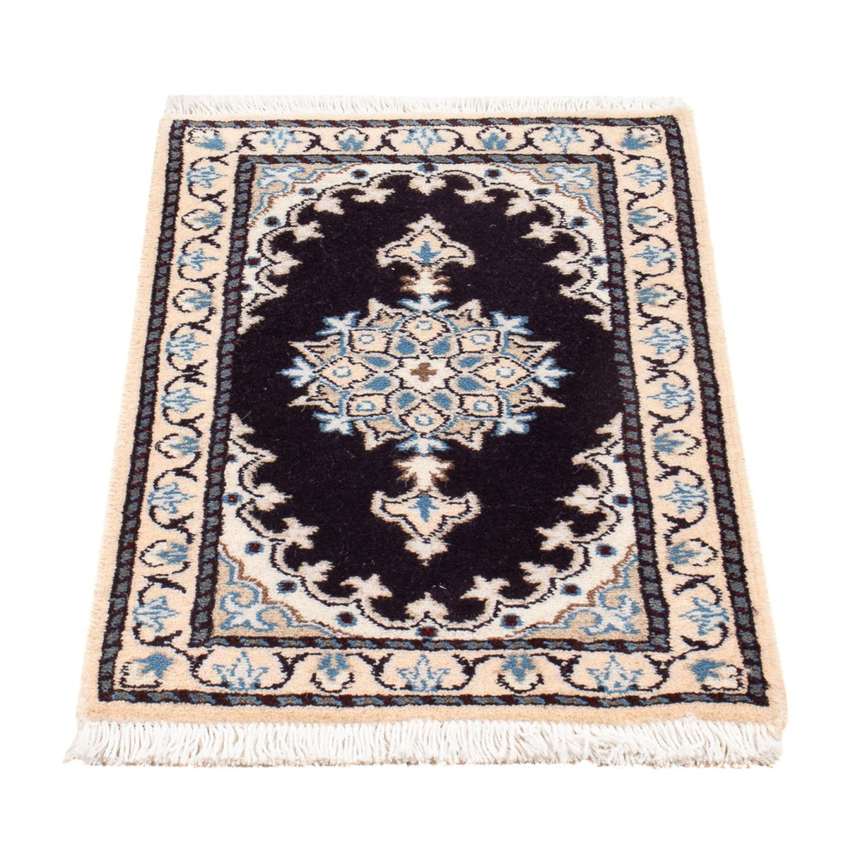Tapis persan - Nain - Royal - 60 x 40 cm - bleu foncé