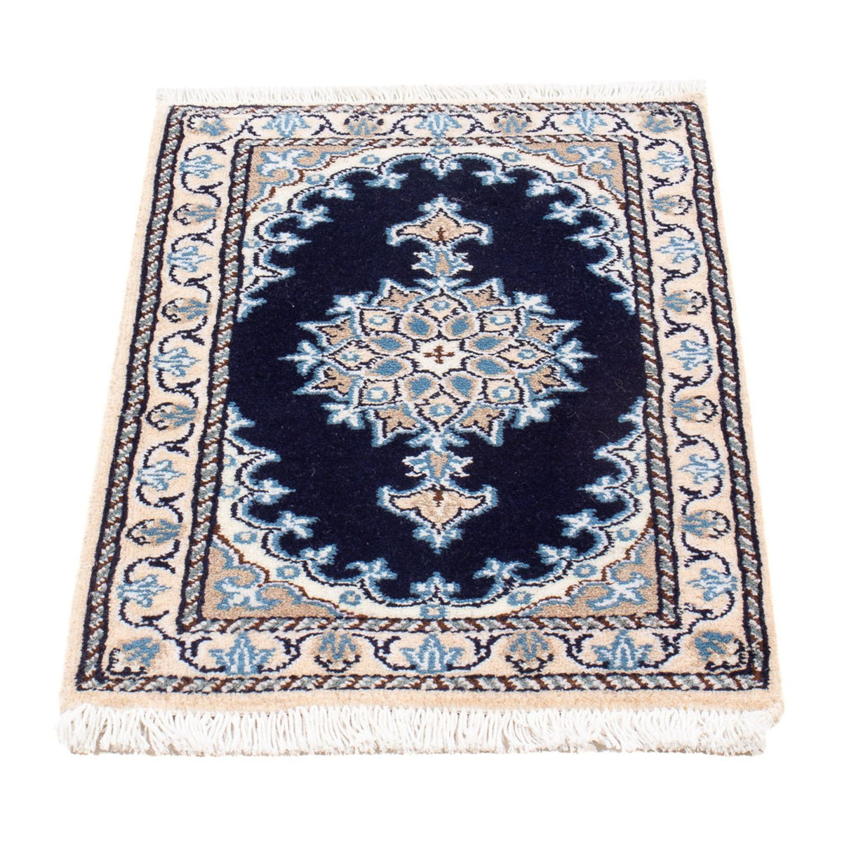 Tapis persan - Nain - Royal - 60 x 40 cm - bleu foncé