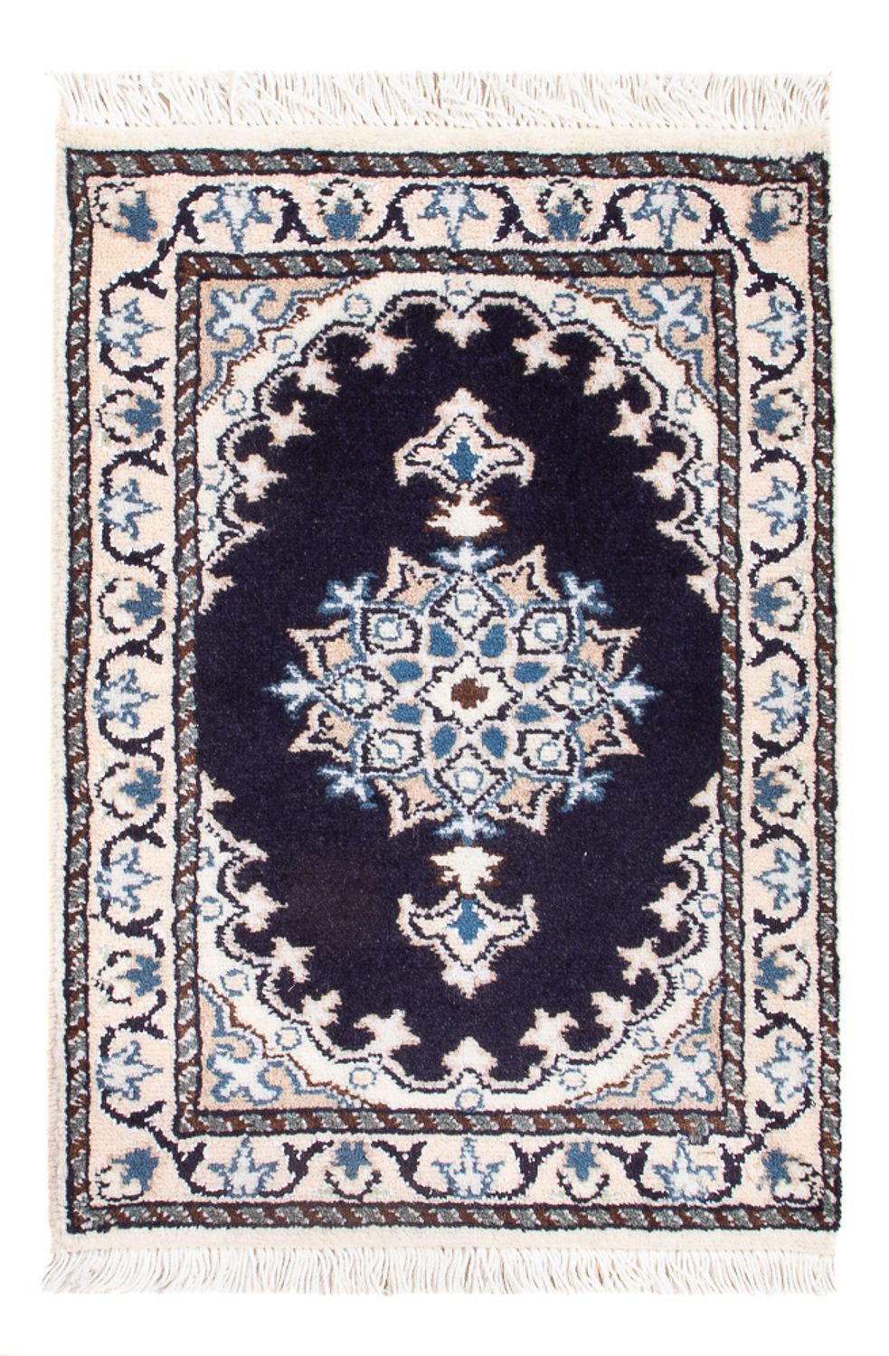 Tapis persan - Nain - Royal - 60 x 40 cm - bleu foncé