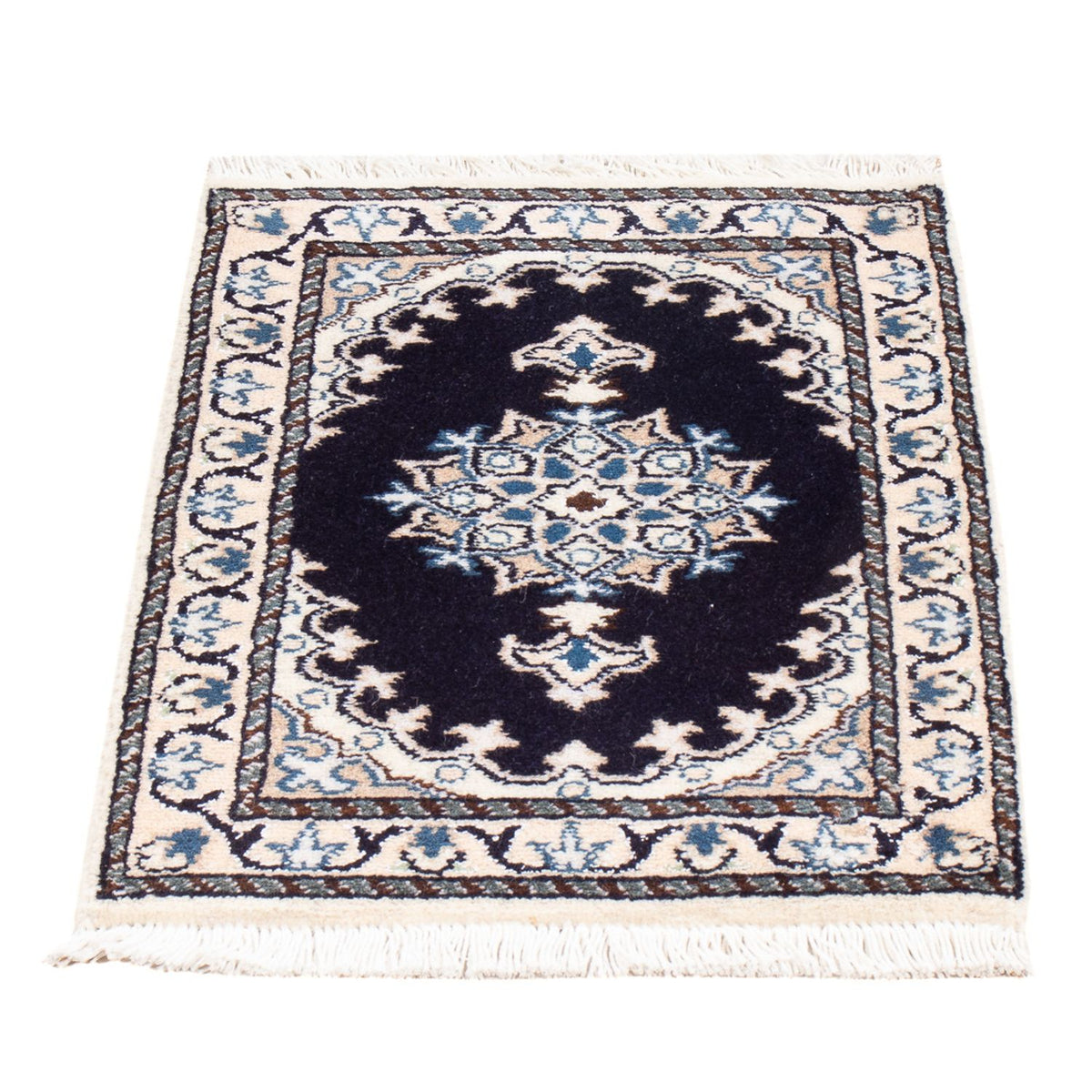 Tapis persan - Nain - Royal - 60 x 40 cm - bleu foncé