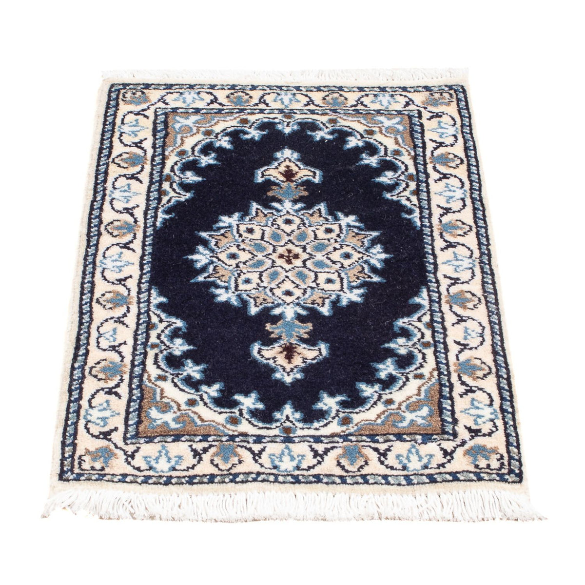 Tapis persan - Nain - Royal - 60 x 40 cm - bleu foncé