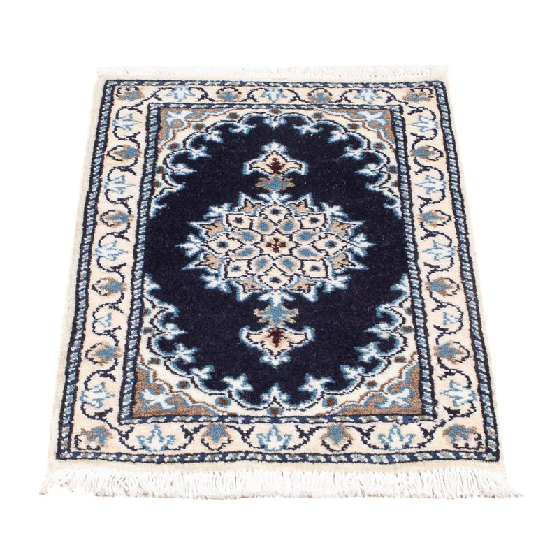Tapis persan - Nain - Royal - 60 x 40 cm - bleu foncé