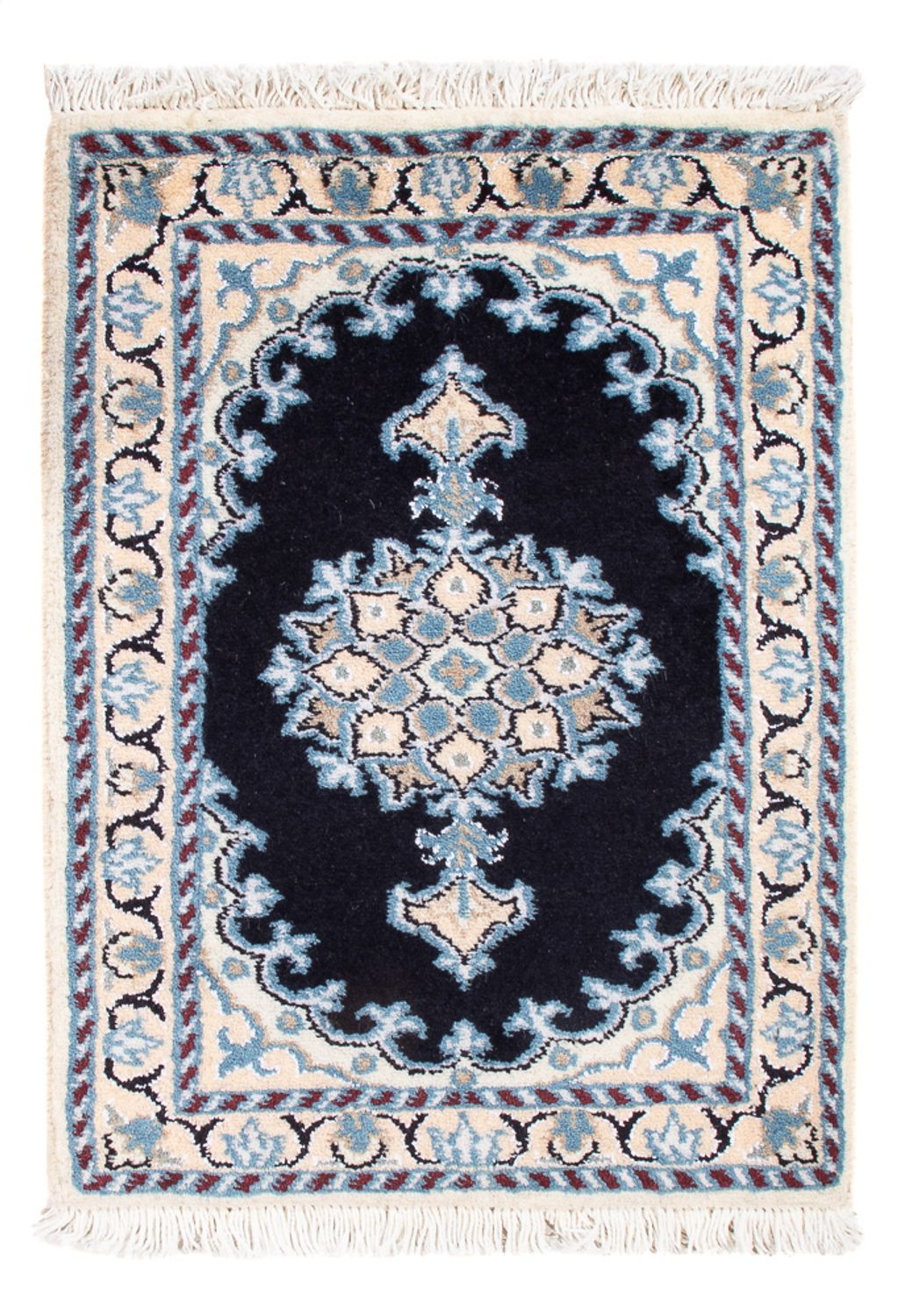 Tapis persan - Nain - Royal - 60 x 40 cm - bleu foncé