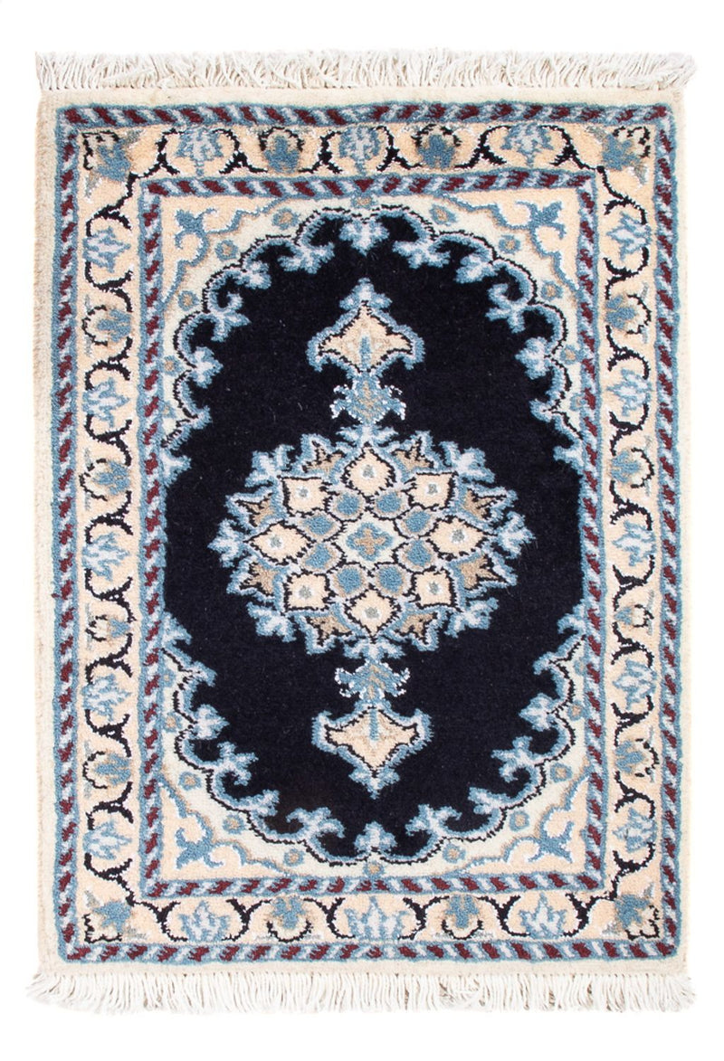 Tapis persan - Nain - Royal - 60 x 40 cm - bleu foncé