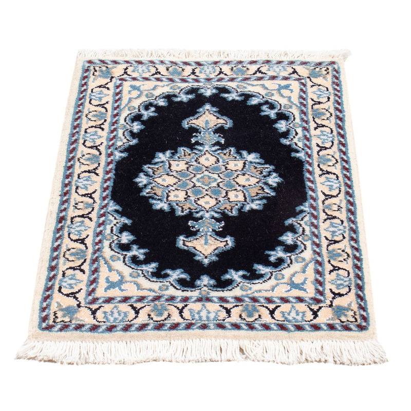 Tapis persan - Nain - Royal - 60 x 40 cm - bleu foncé