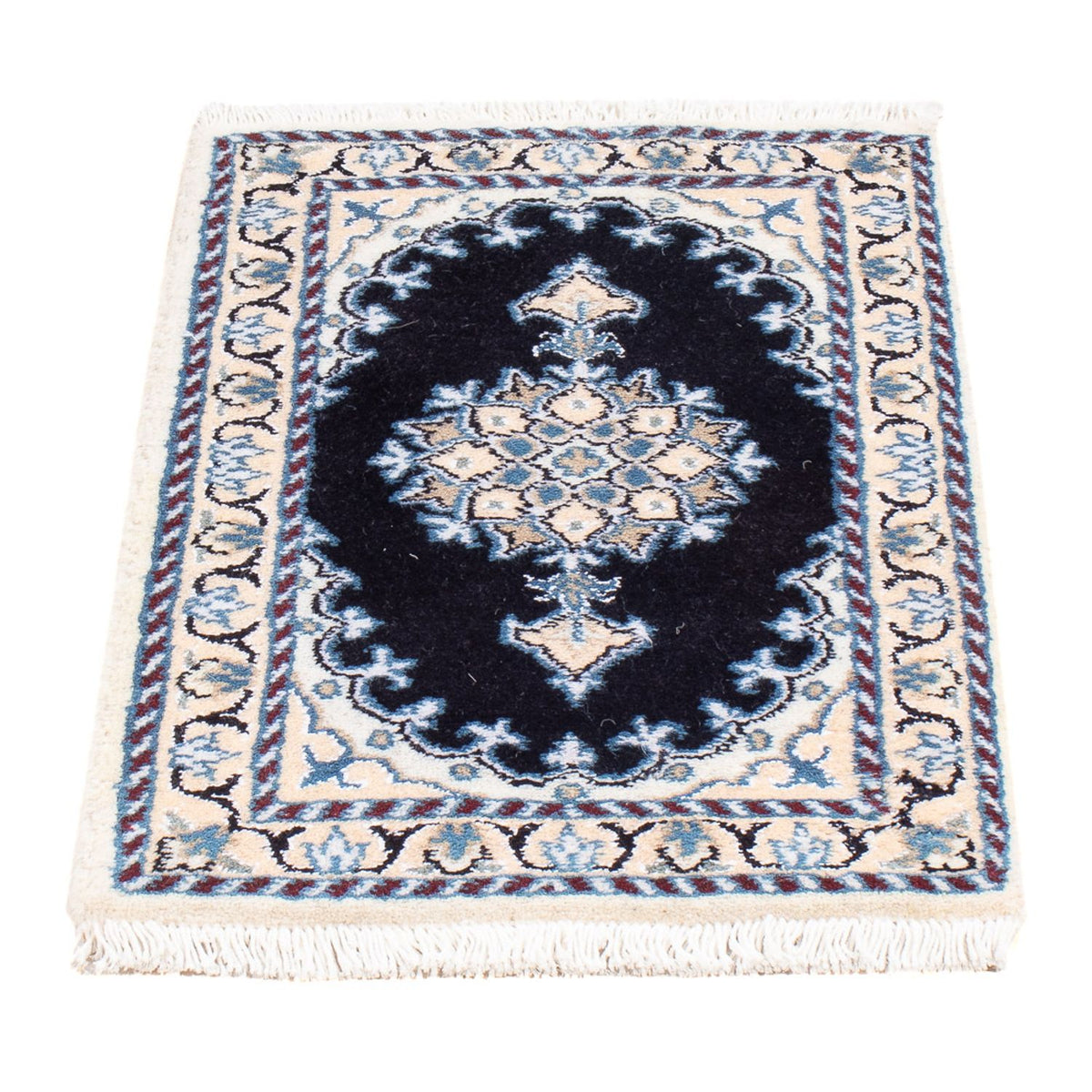 Tapis persan - Nain - Royal - 60 x 40 cm - bleu foncé