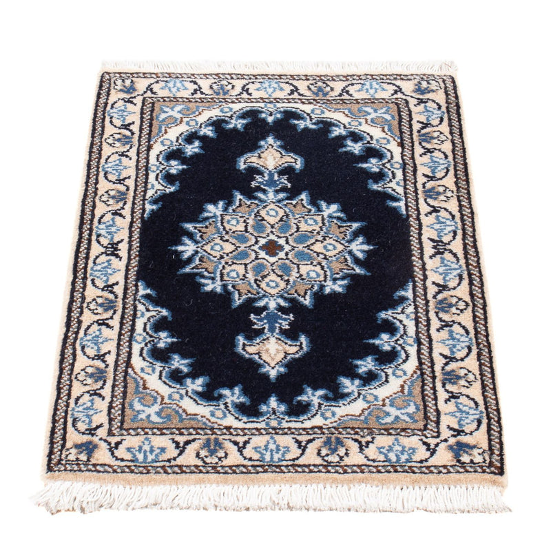 Tapis persan - Nain - Royal - 60 x 40 cm - bleu foncé