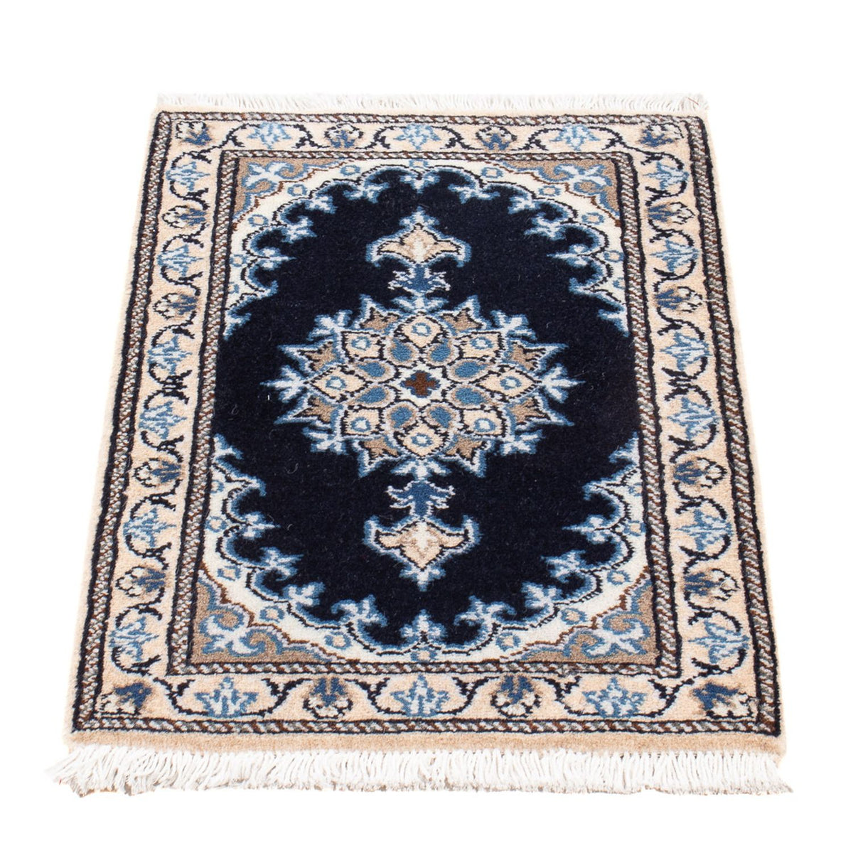 Tapis persan - Nain - Royal - 60 x 40 cm - bleu foncé
