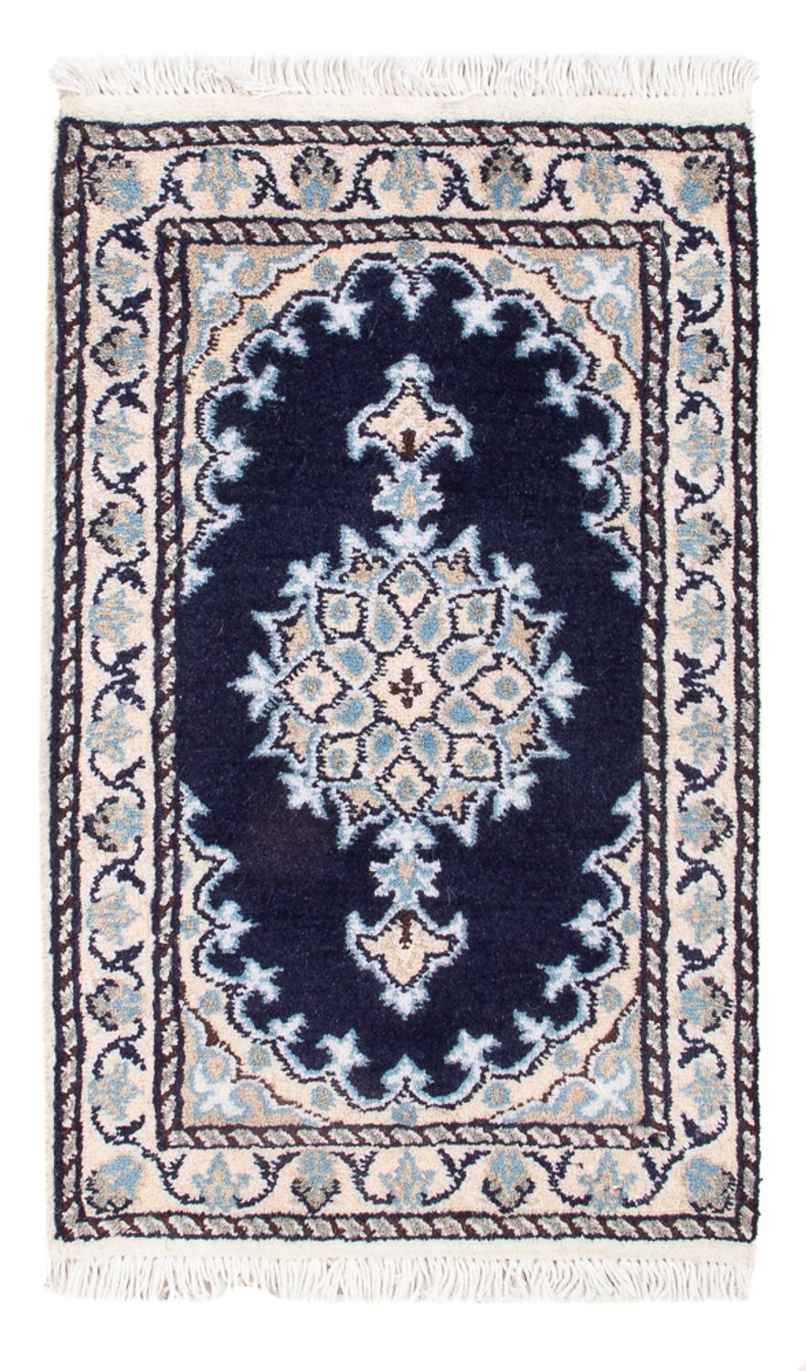 Tapis persan - Nain - Royal - 60 x 40 cm - bleu foncé