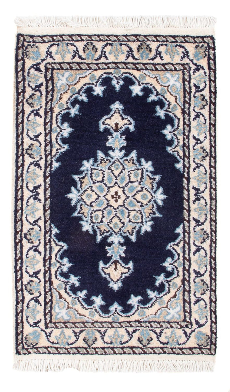 Tapis persan - Nain - Royal - 60 x 40 cm - bleu foncé