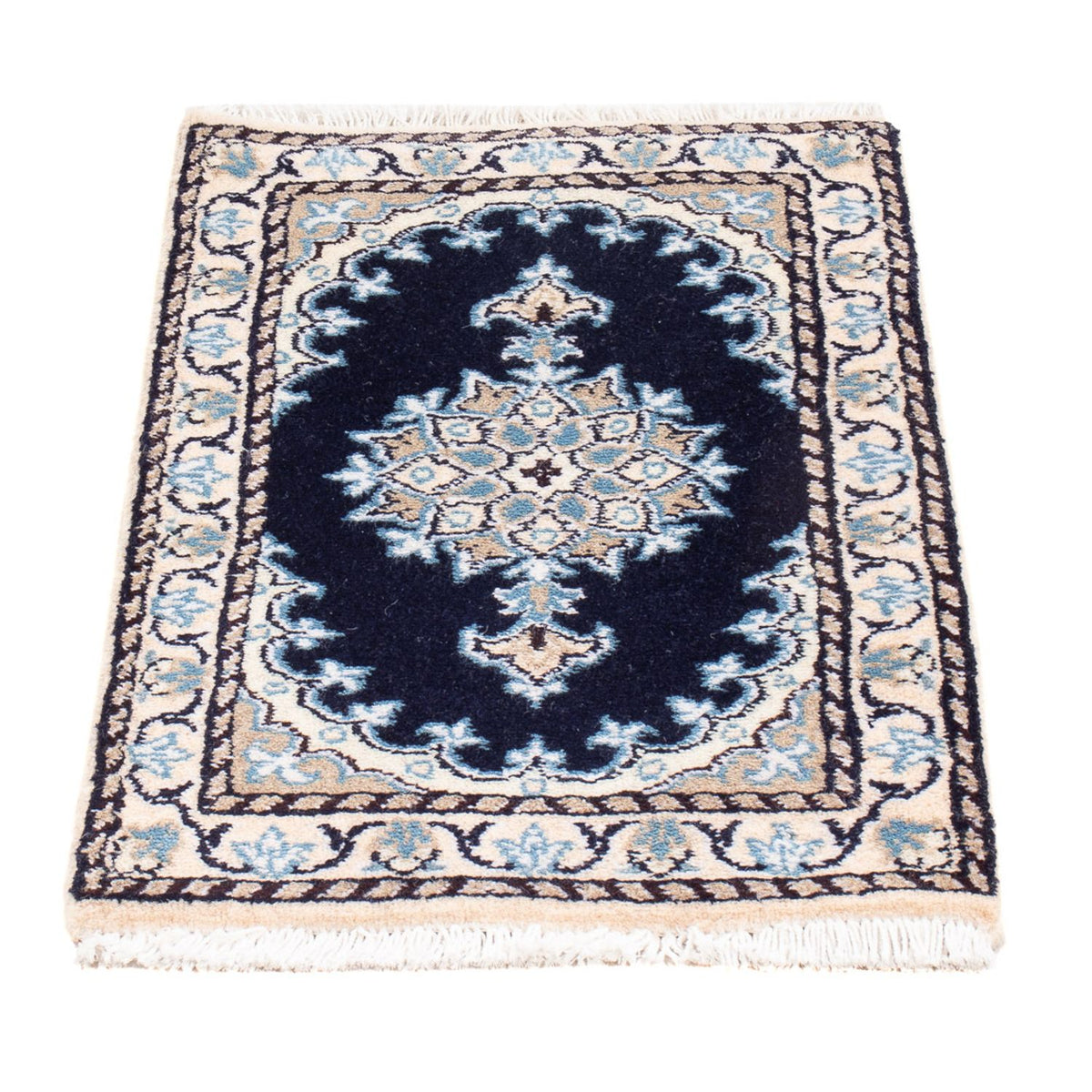 Tapis persan - Nain - Royal - 60 x 40 cm - bleu foncé
