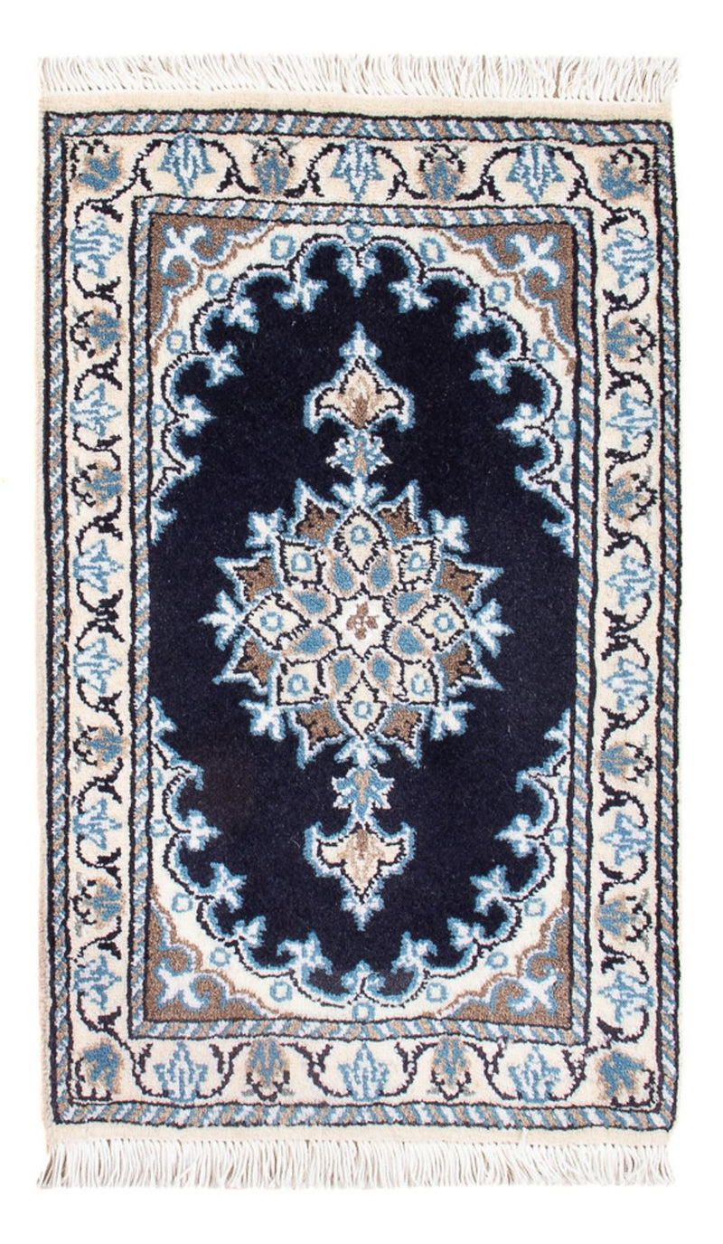 Tapis persan - Nain - Royal - 60 x 40 cm - bleu foncé