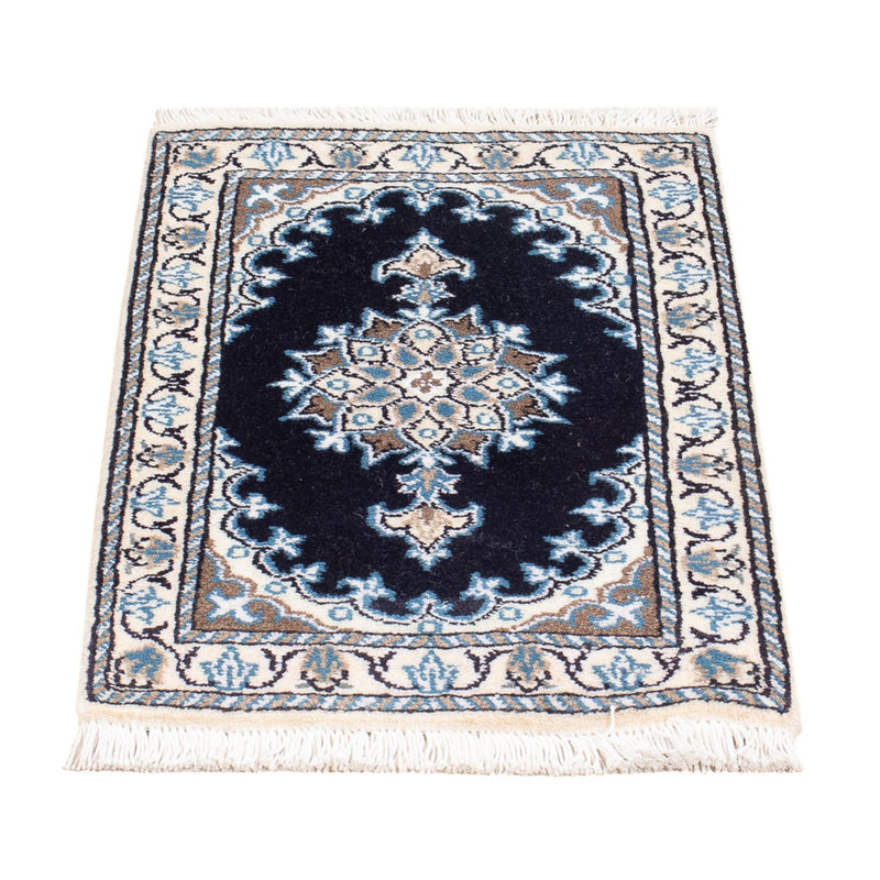 Tapis persan - Nain - Royal - 60 x 40 cm - bleu foncé