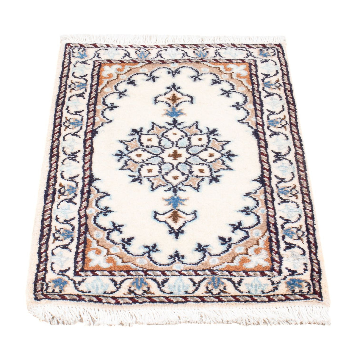 Tapis persan - Nain - Royal - 60 x 40 cm - crème
