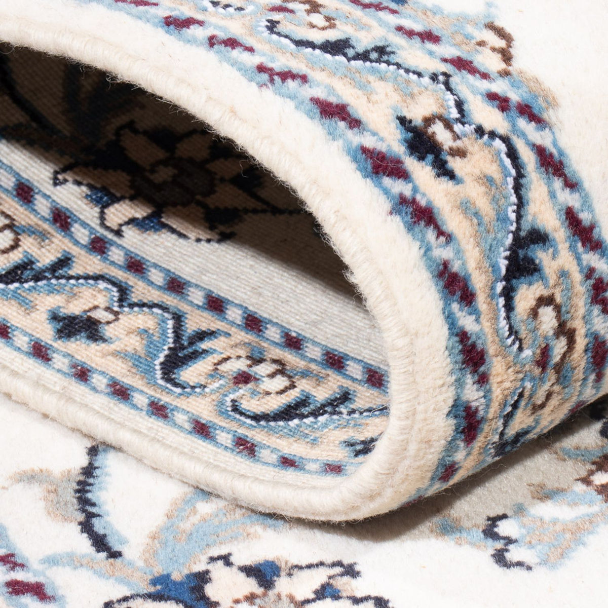 Tapis de couloir Tapis persan - Nain - 393 x 80 cm - argent