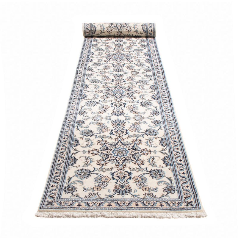 Tapis de couloir Tapis persan - Nain - 400 x 80 cm - argent