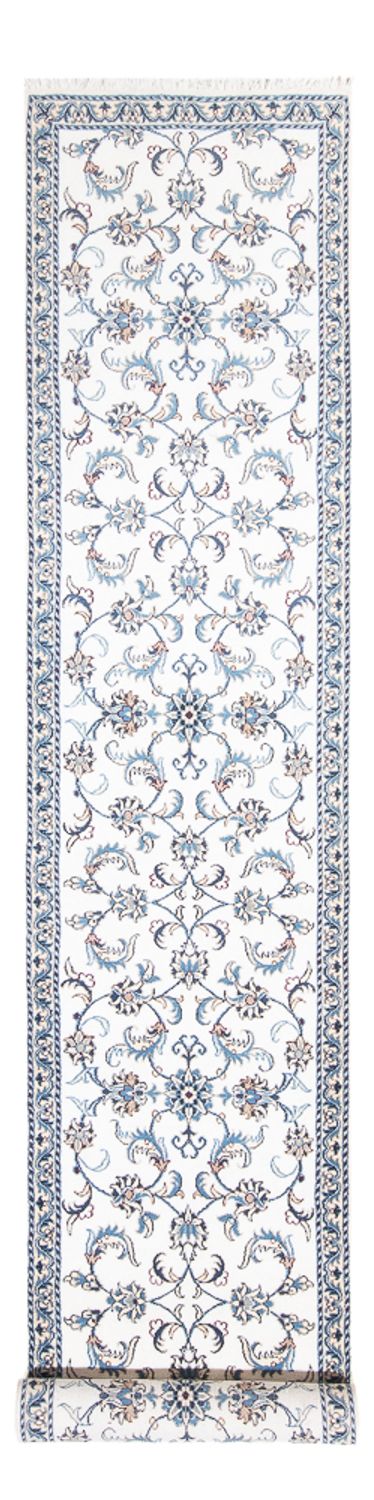 Tapis de couloir Tapis persan - Nain - 393 x 77 cm - argent