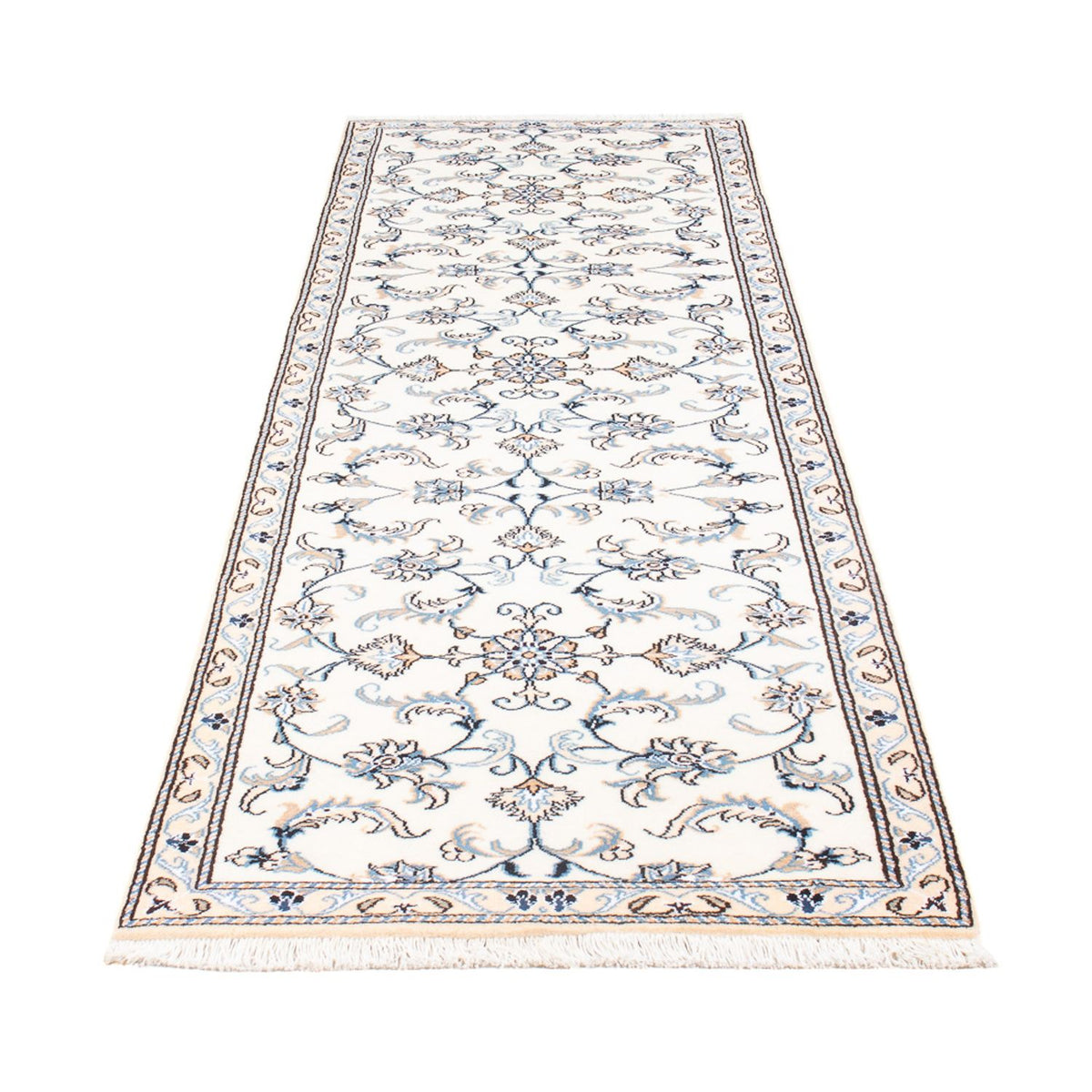 Tapis de couloir Tapis persan - Nain - 284 x 78 cm - argent