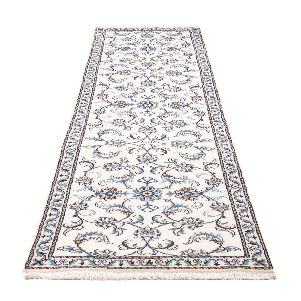 Tapis de couloir Tapis persan - Nain - 292 x 76 cm - argent