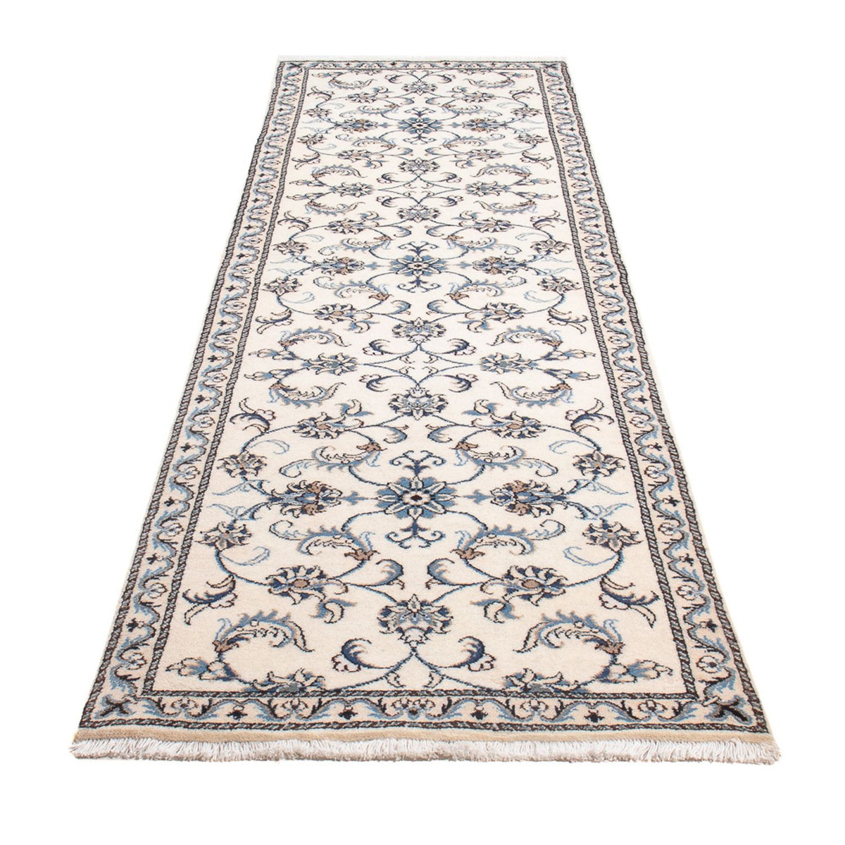 Tapis de couloir Tapis persan - Nain - 286 x 77 cm - argent