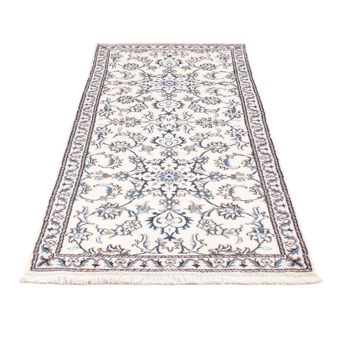 Tapis de couloir Tapis persan - Nain - 215 x 77 cm - argent