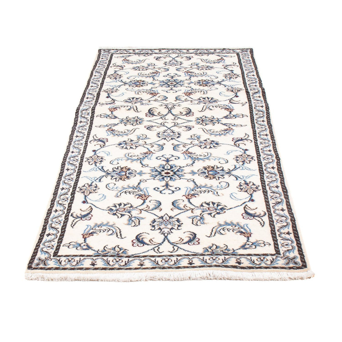 Tapis de couloir Tapis persan - Nain - 195 x 77 cm - argent