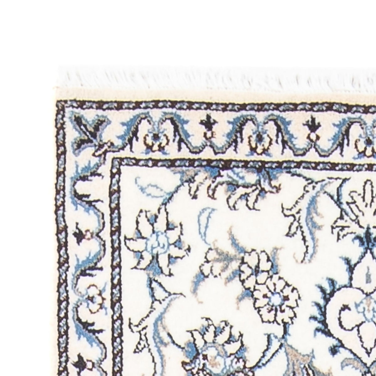 Tapis de couloir Tapis persan - Nain - 200 x 77 cm - argent