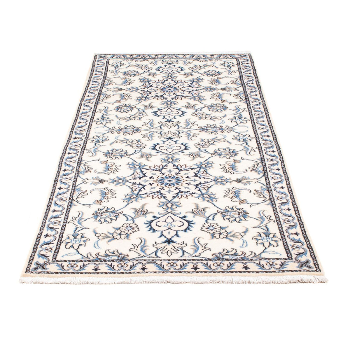 Tapis de couloir Tapis persan - Nain - 200 x 77 cm - argent