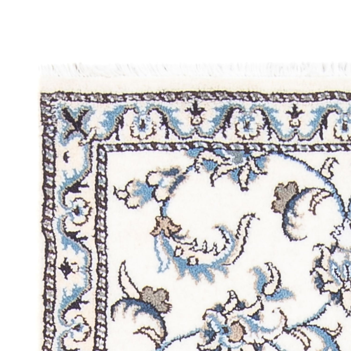 Tapis de couloir Tapis persan - Nain - 200 x 80 cm - argent