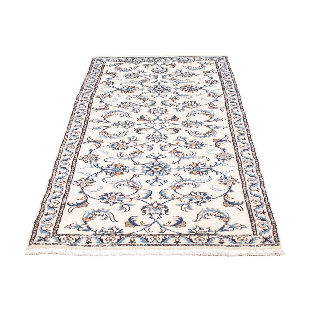 Tapis de couloir Tapis persan - Nain - 200 x 80 cm - argent