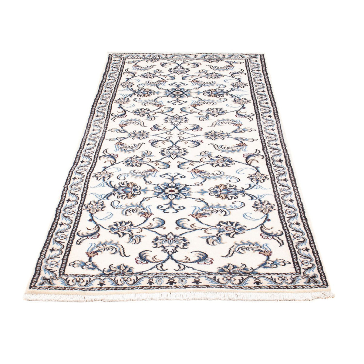 Tapis de couloir Tapis persan - Nain - 202 x 78 cm - argent