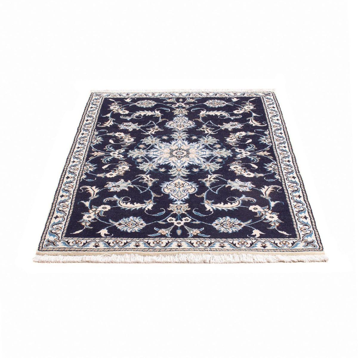 Tapis persan - Nain - 140 x 90 cm - bleu foncé