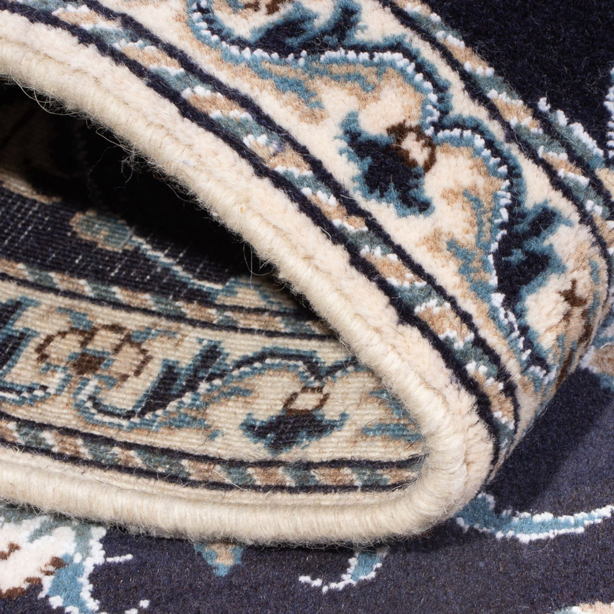 Tapis persan - Nain - 140 x 90 cm - bleu foncé