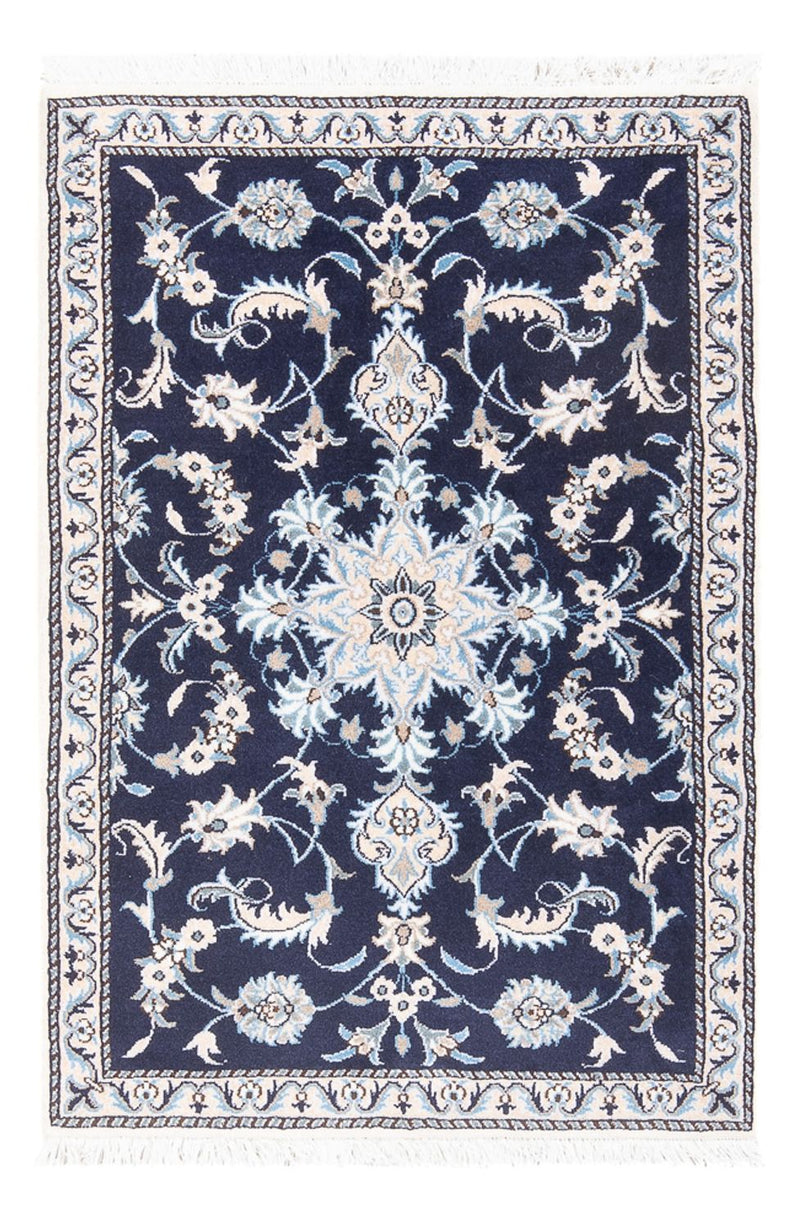 Tapis persan - Nain - 140 x 90 cm - bleu foncé