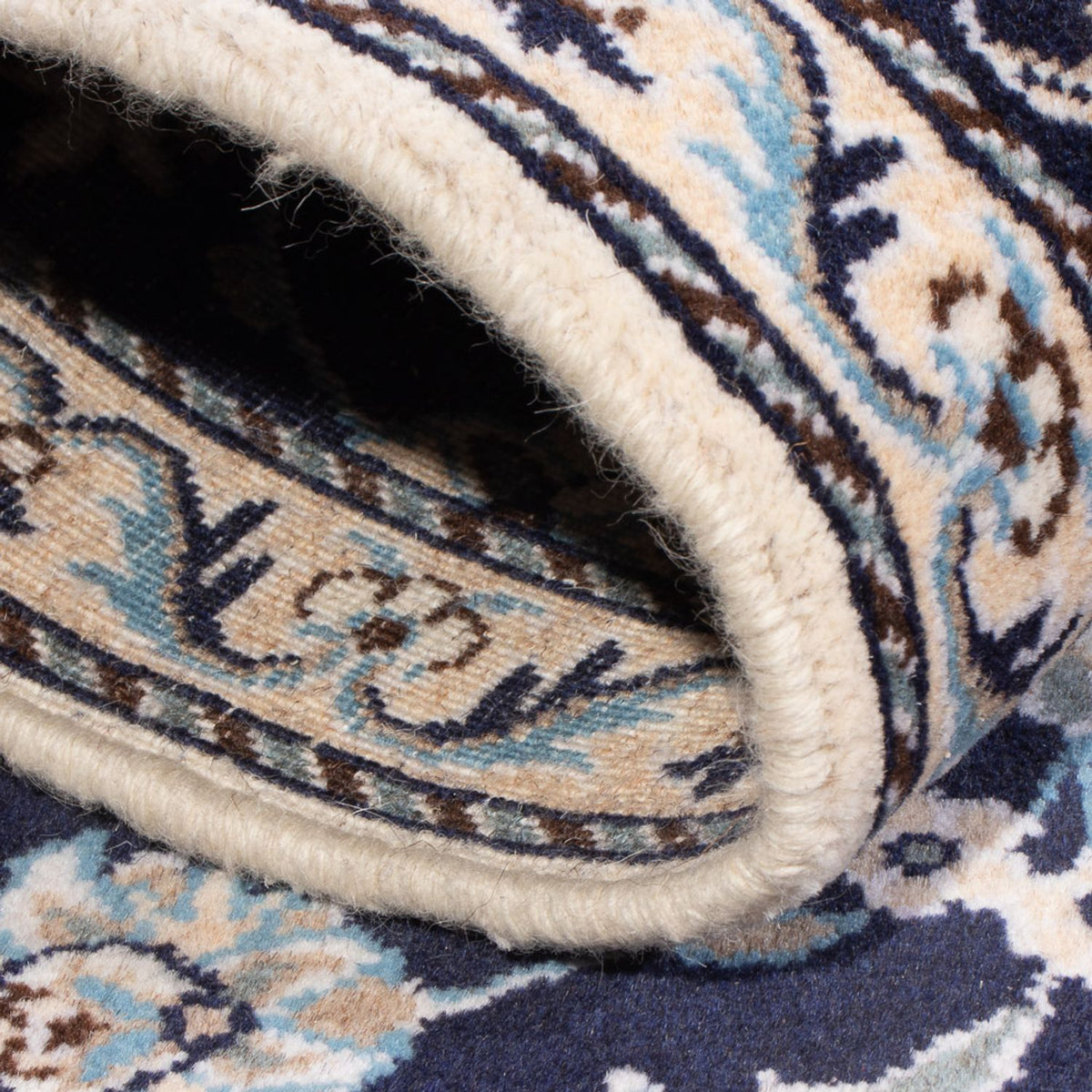 Tapis persan - Nain - 140 x 90 cm - bleu foncé