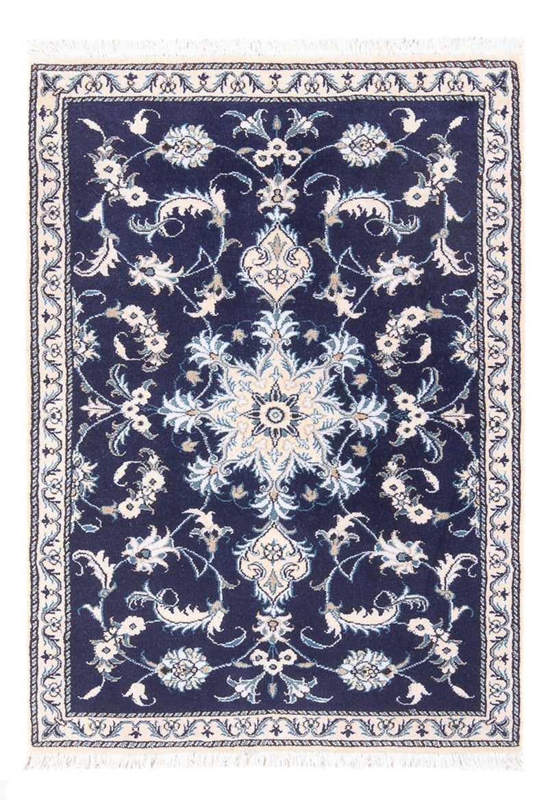 Tapis persan - Nain - 140 x 90 cm - bleu foncé