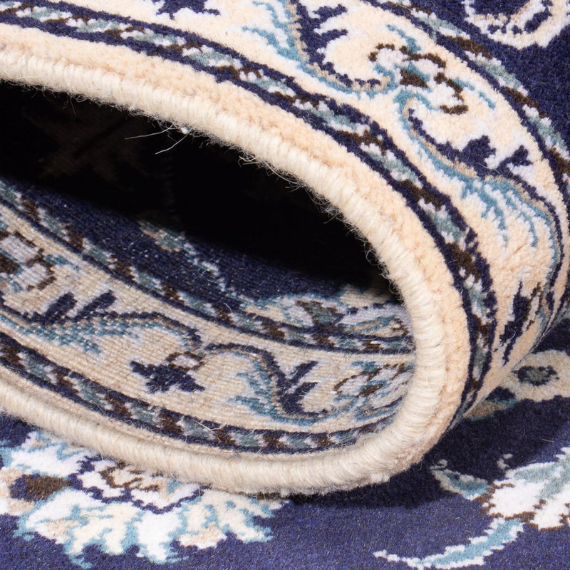 Tapis persan - Nain - 140 x 90 cm - bleu foncé