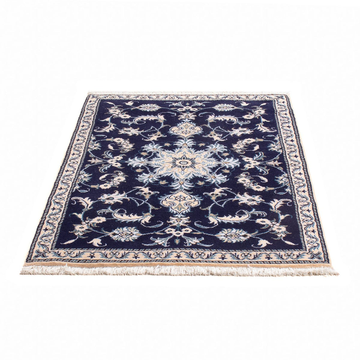 Tapis persan - Nain - 140 x 90 cm - bleu foncé